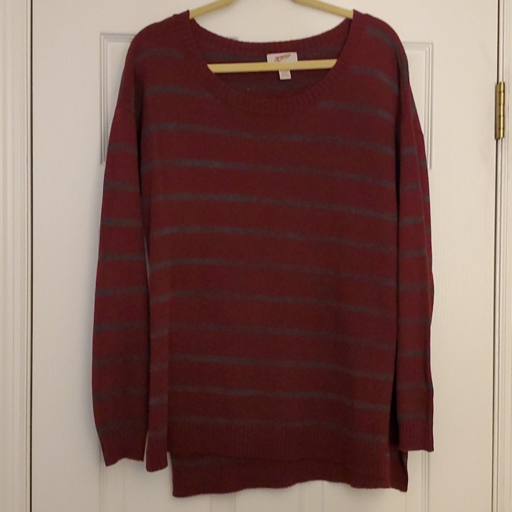 Maroon and Gray Sweater